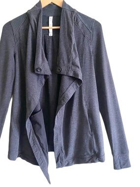 Women's Dark Gray Open-Front Drape Lululemon Cardigan Sweater